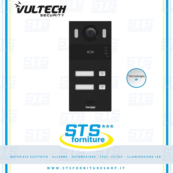 Pulsantiera Video da esterno IP, 2 Tasti 2MPX Interamente in alluminio Intercom